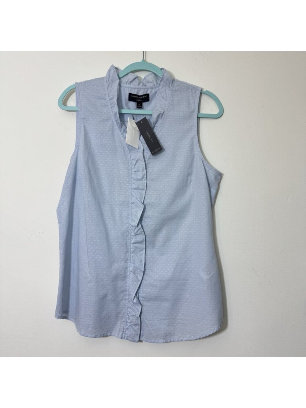 Banana Republic Sleeveless Ruffle Blouse Size 12 Button-Front Lightweight New